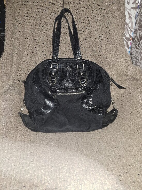 lululemon athletica Handbags - LULULEMON-Croc Embossed Large Bowler Bag-Black-HTF-Excellent